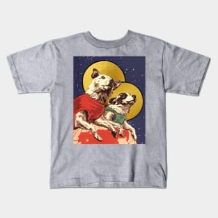 Vintage Dogs in Space Kids T-Shirt